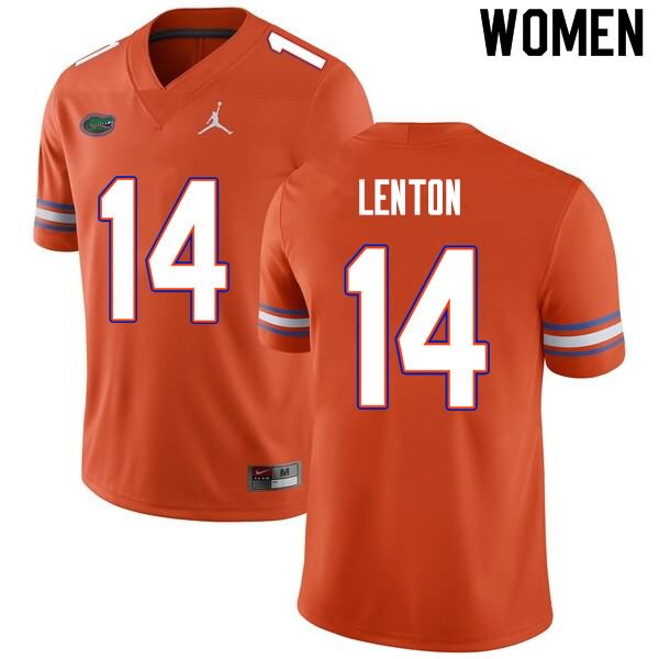 NCAA Florida Gators Quincy Lenton Women's #14 Nike Orange Stitched Authentic College Football Jersey BLM7864NC